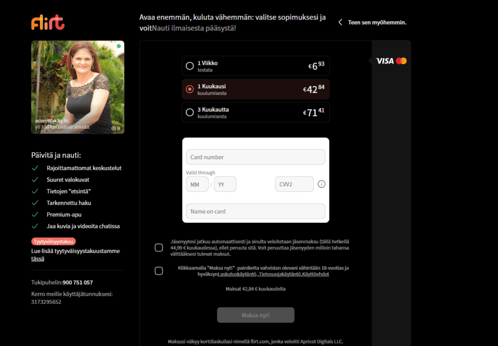 Paljonko Flirt.com maksaa Hinta